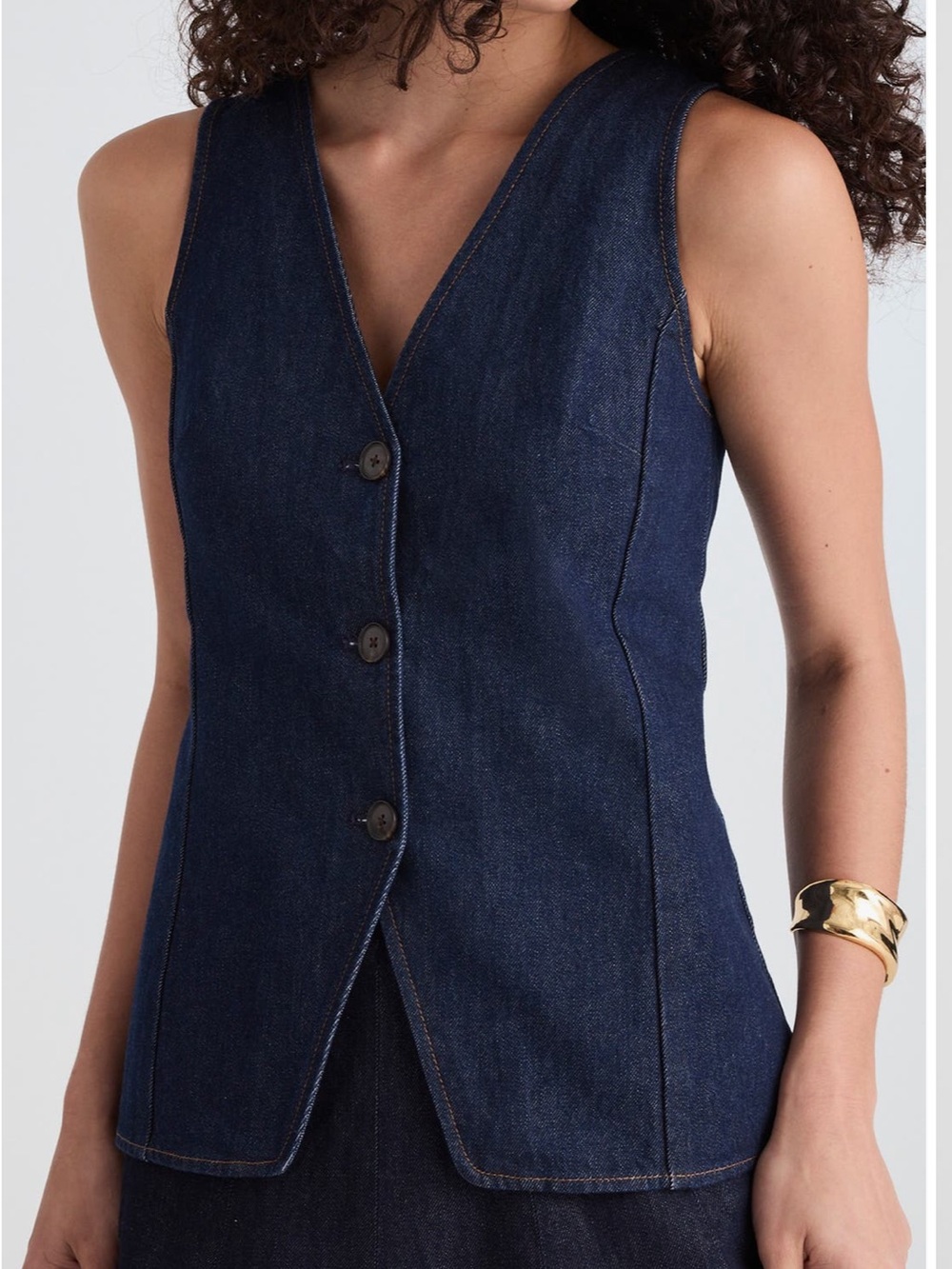 Madewell Denim Cutaway Vest Rinse Wash $108